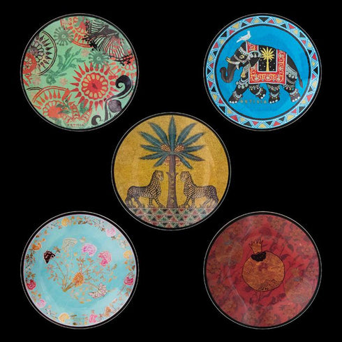 Ortigia Sicilia Decorative Tin Box 5 Glass Plates